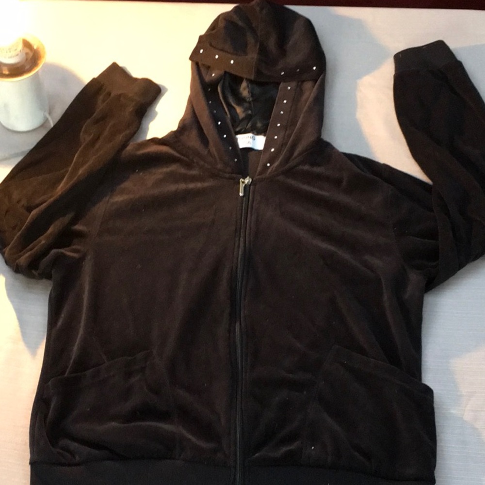 Cute Velour Zip Up  Hoodie